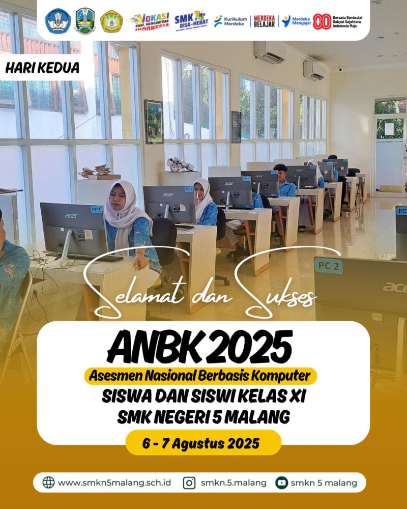 ANBK 2025 Hari Kedua, SMKN 5 Malang Fokus pada Numerasi